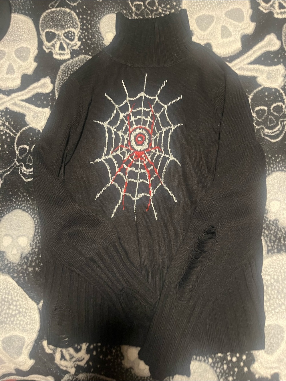 Hot topic social collision eyeball sweater turtleneck